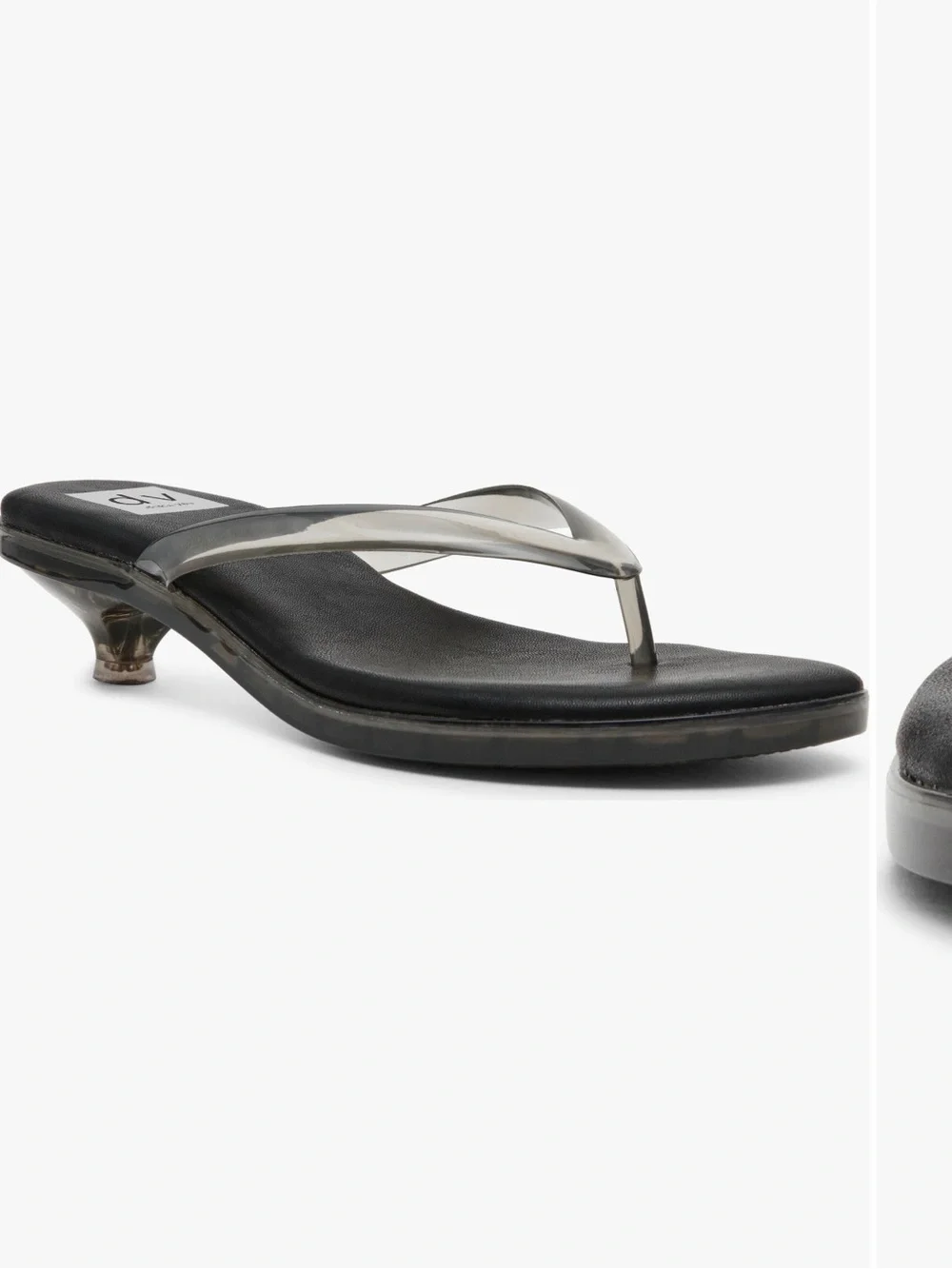 DV by Dolce Vita Black kitten Sandals with Clear Straps - size 8